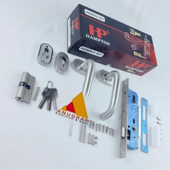 KUNCI + HANDLE HAMPTON KOMPLIT SET PINTU ALUMINIUM