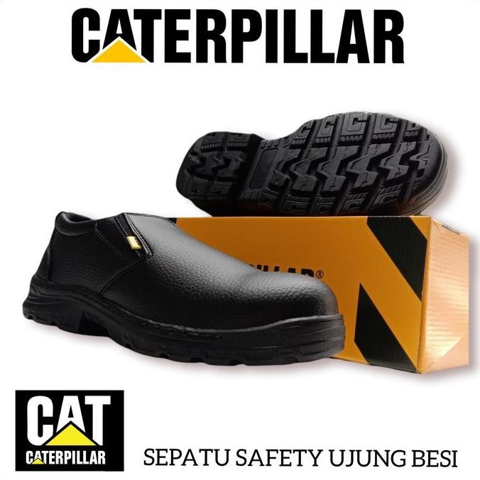 Produk Baru Sepatu Safety Slip On Caterpillar_Ujung Besi Pria Dan Wanita Sol Di Jahit Sekeliling / S