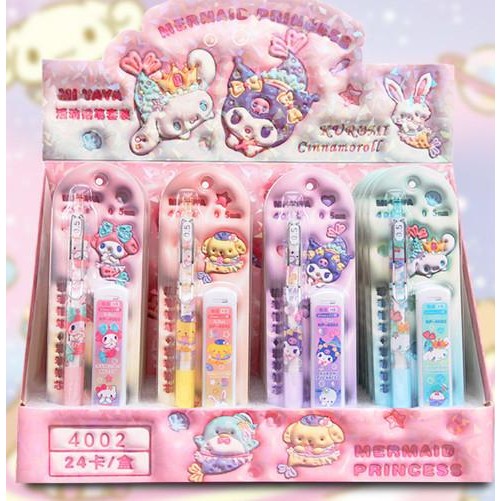 

paling diminati] Pensil cetek mekanik dgn refill isi HB sanrio mermaid mechanical pencil kuromi cinnamoroll