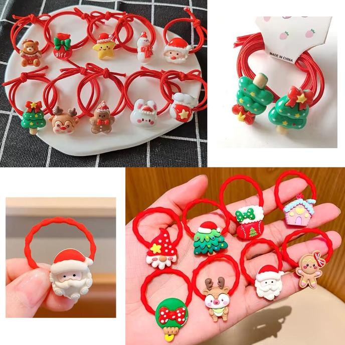 {{{{}}] Ikat rambut anak natal christmas hair tie 2pcs