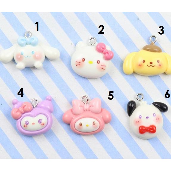 

Open DS] Bandul resin sanrio head charm kalung gelang pendant cinnamoroll kuromi