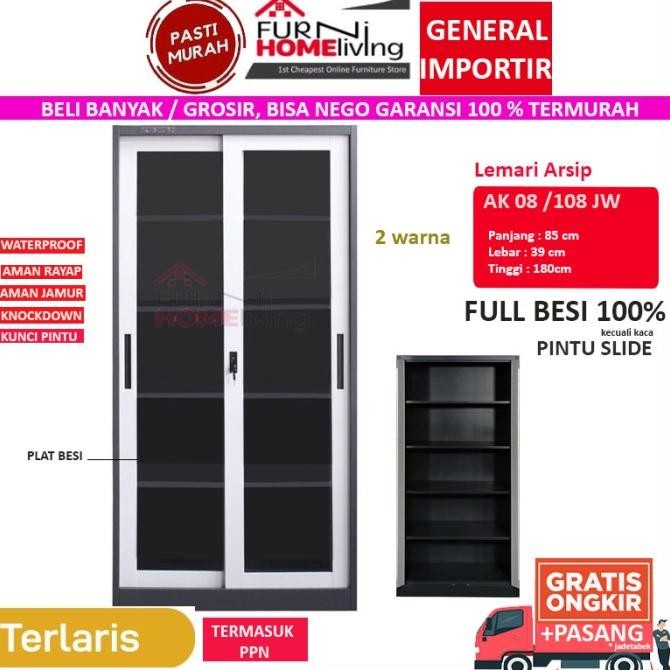 

Promo Super Lemari Arsip Besi Kantor Pintu Sliding Kaca Aa19Sl