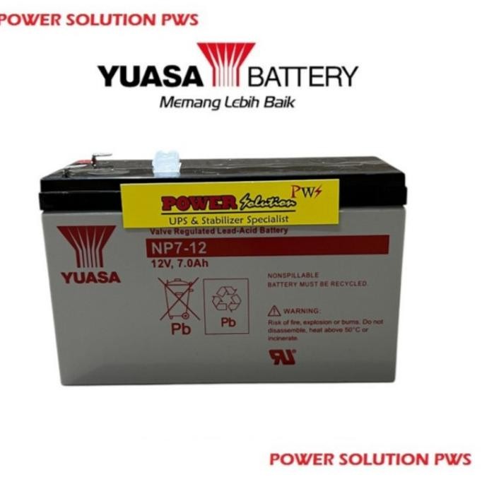 Battery Yuasa 12V7Ah, Yuasa NP7-12, Baterai Yuasa 12V7Ah