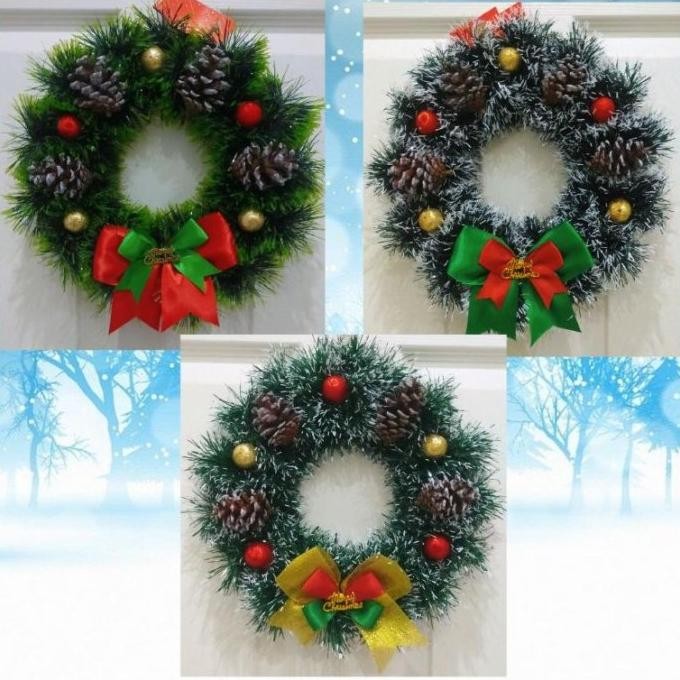 Sale Promo Natal Hiasan Krans Natal Untuk Pintu / Dinding 28Cm