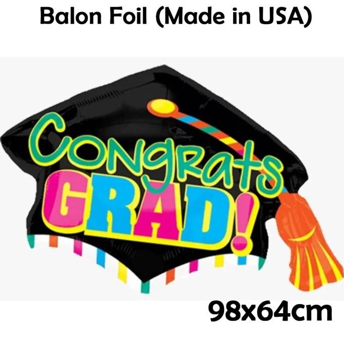 <<<<<] Balon Foil Congrats Grad Cap Made In USA/Balon Wisuda