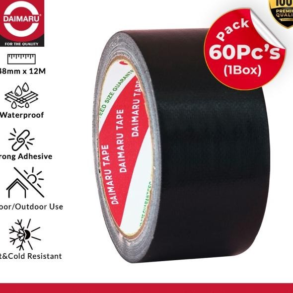 

Daimaru Cloth Tape Hitam 48Mm 12M 60Pc 1 Bo Laban Ain