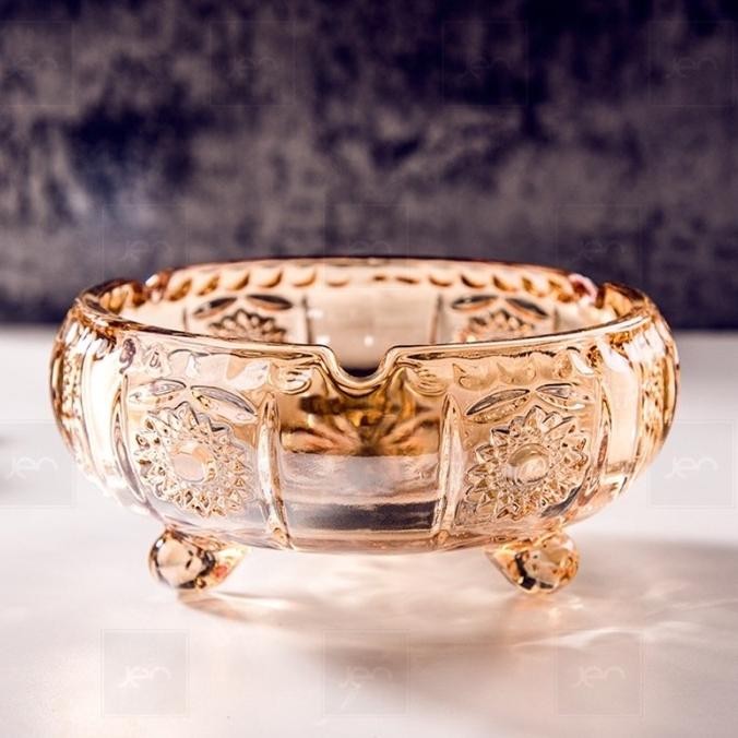 Luxury Vintage Crystal Ashtray / Asbak Kaca Kristal Mewah Gold Original Dan Terpercaya