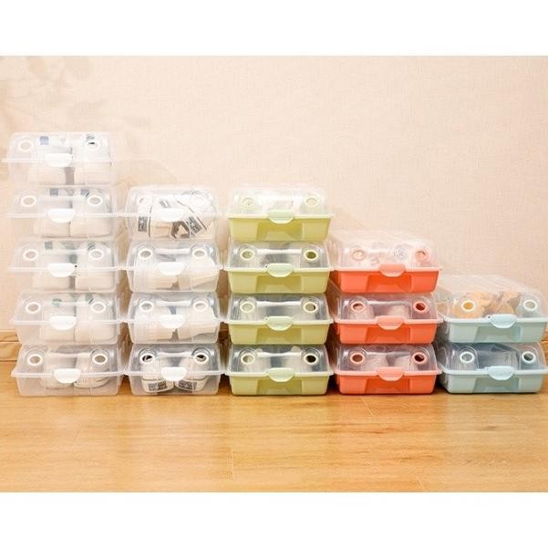 KOTAK SEPATU PRIA MURAH FLIP BUKA DEPAN DENGAN FRAME PLASTIK