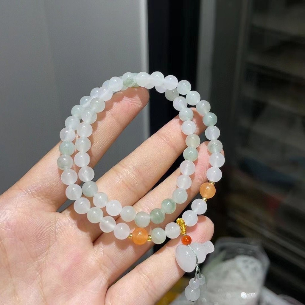 Gelang Wenwan Batu Jade Labu Gelang Gaya Kuno Seri Hutan Gelang Manis Segar Berlapis-lapis