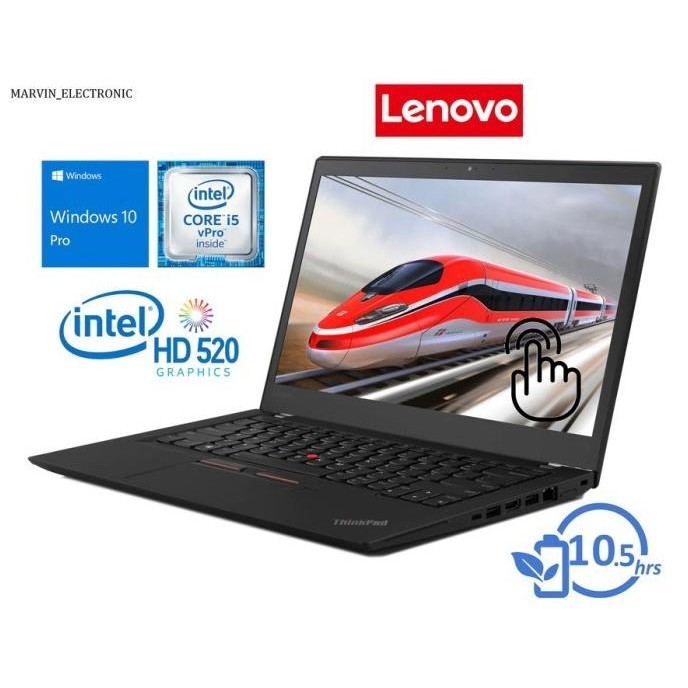 TOUCHSCREEN  Laptop Lenovo T470 I5 6TH Ram 16 GB/1TB SSD / Win 10 BIMS
