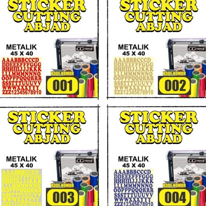 

BRG BARU Sticker Cutting Huruf Abjad Ukuran Perlembar 4 x 5cm Variasi metalik
