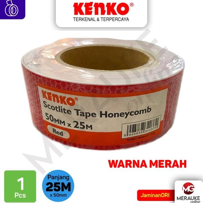 

BRG BARU KENKO Scotlite Tape / Selotip Honeycomb 50x25 Red