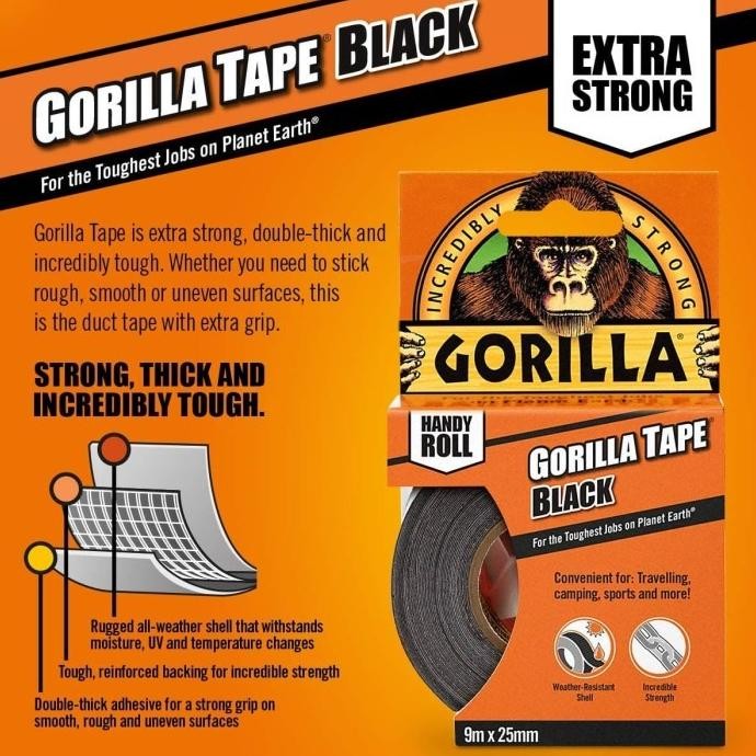 

TERMURAH Isolasi Kain Gorilla Tape To Go Isolasi Serbaguna Untuk Traveling