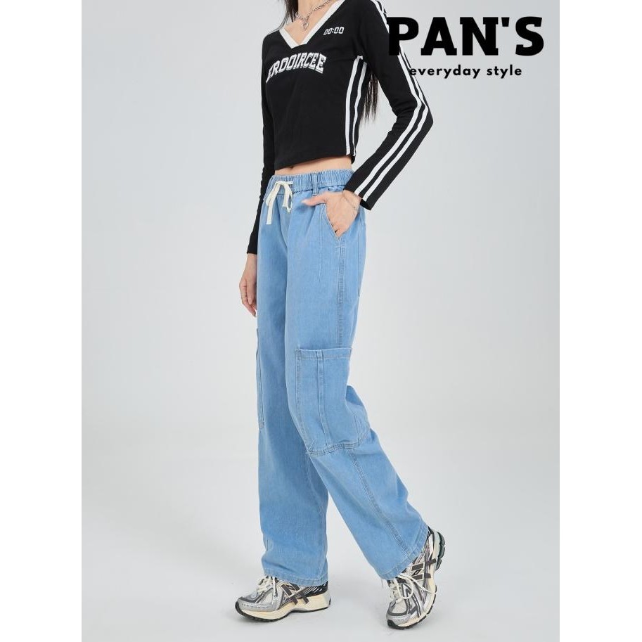 DISKON Celana Jeans Wanita/Pinggang Tali Karet/Celana Highwaist Pinggang Karet Tali/Jeans Highwaist 