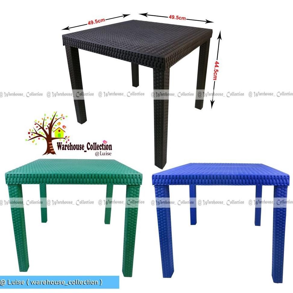 Meja Plastik Motif Rotan / Meja Murah / Meja Rotan Plastik / Mr 01 Wapolin