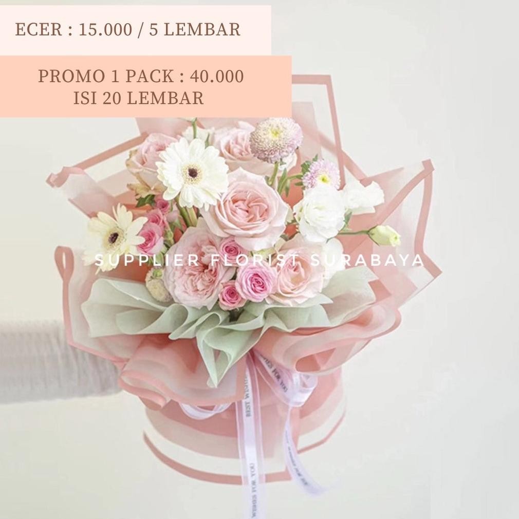 

TERLARIS [1 Pack ISI 20 Lembar] Mika Frame MFB Full Color Inside Kertas Bunga Cellophane Wrapping Paper Wrap Bunga DIY Florist Mika Plastik Pembungkus Bunga Korean Paper Style yui-7