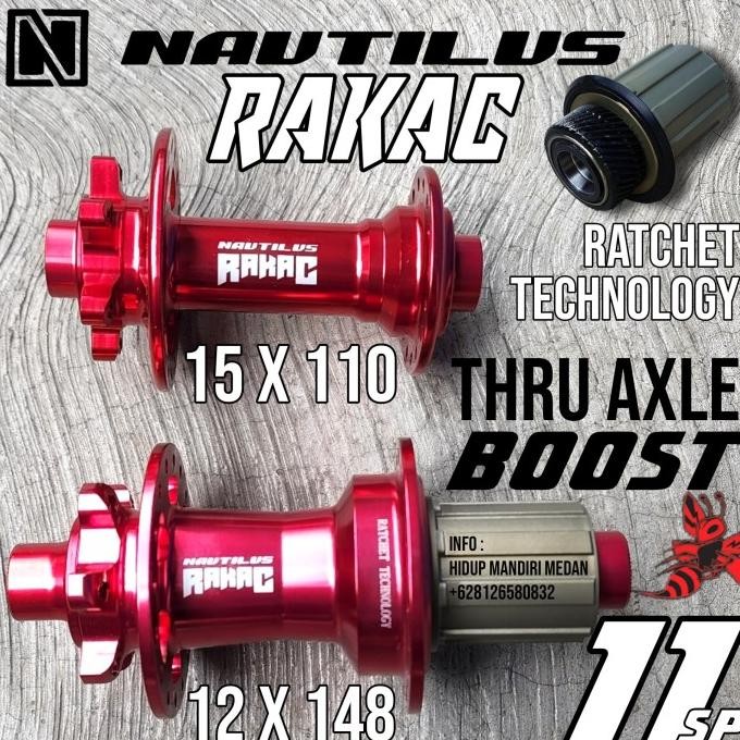 BEBAS ONGKIR - Hub Nautilus Rakac HG Boost Ratchet Freehub 32 Hole TA Free