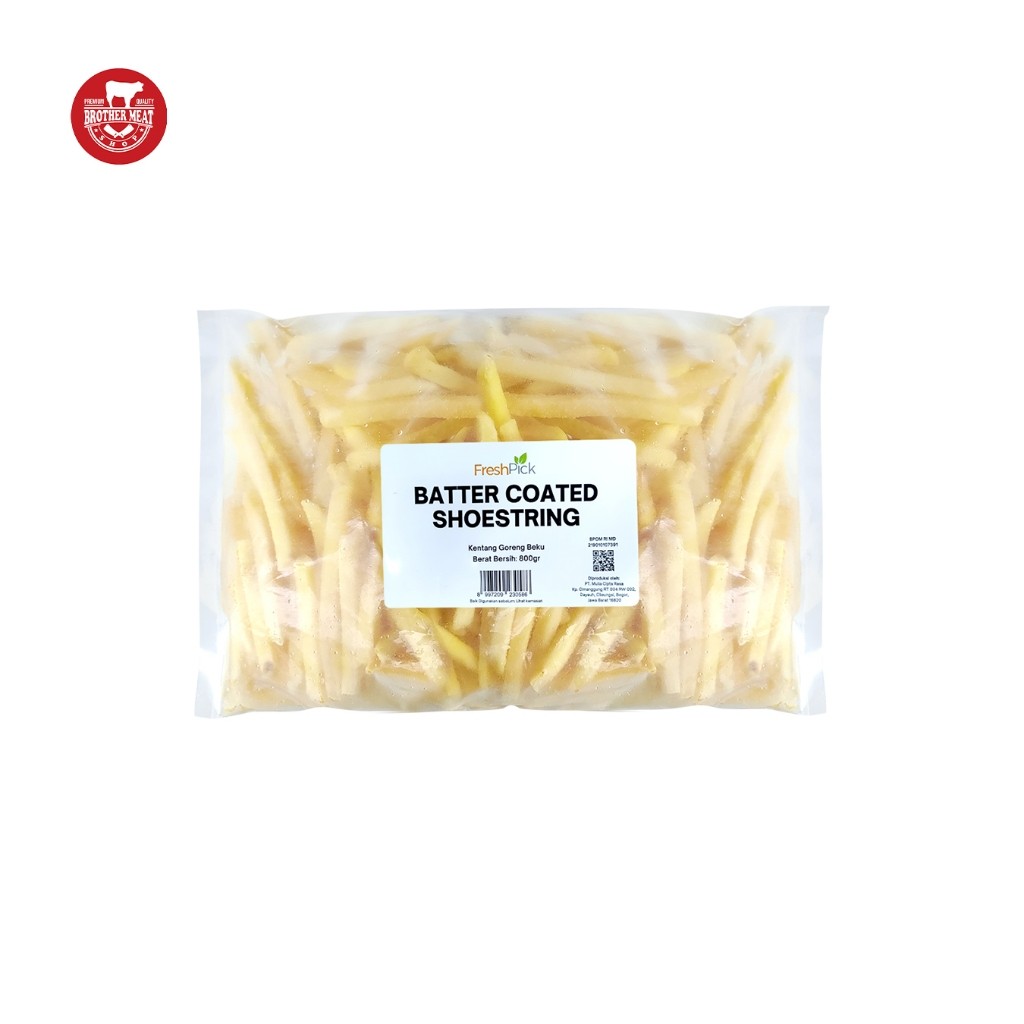 

FreshPick Batter Coated Shoestring Fries 800gr, Kentang Goreng - Brothermeatshop