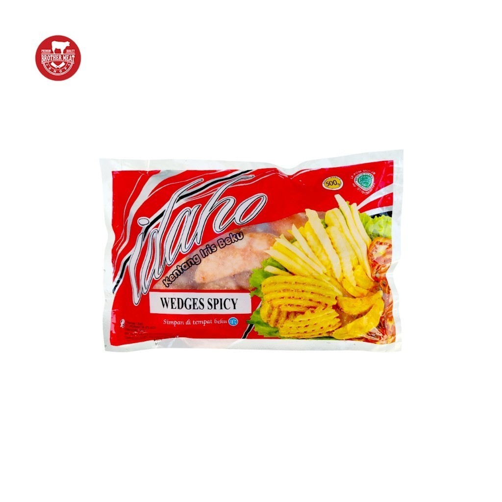 

IDAHO Spicy Wedges Pottato 500gr, Kentang Wedges Pedas - Brothermeatshop