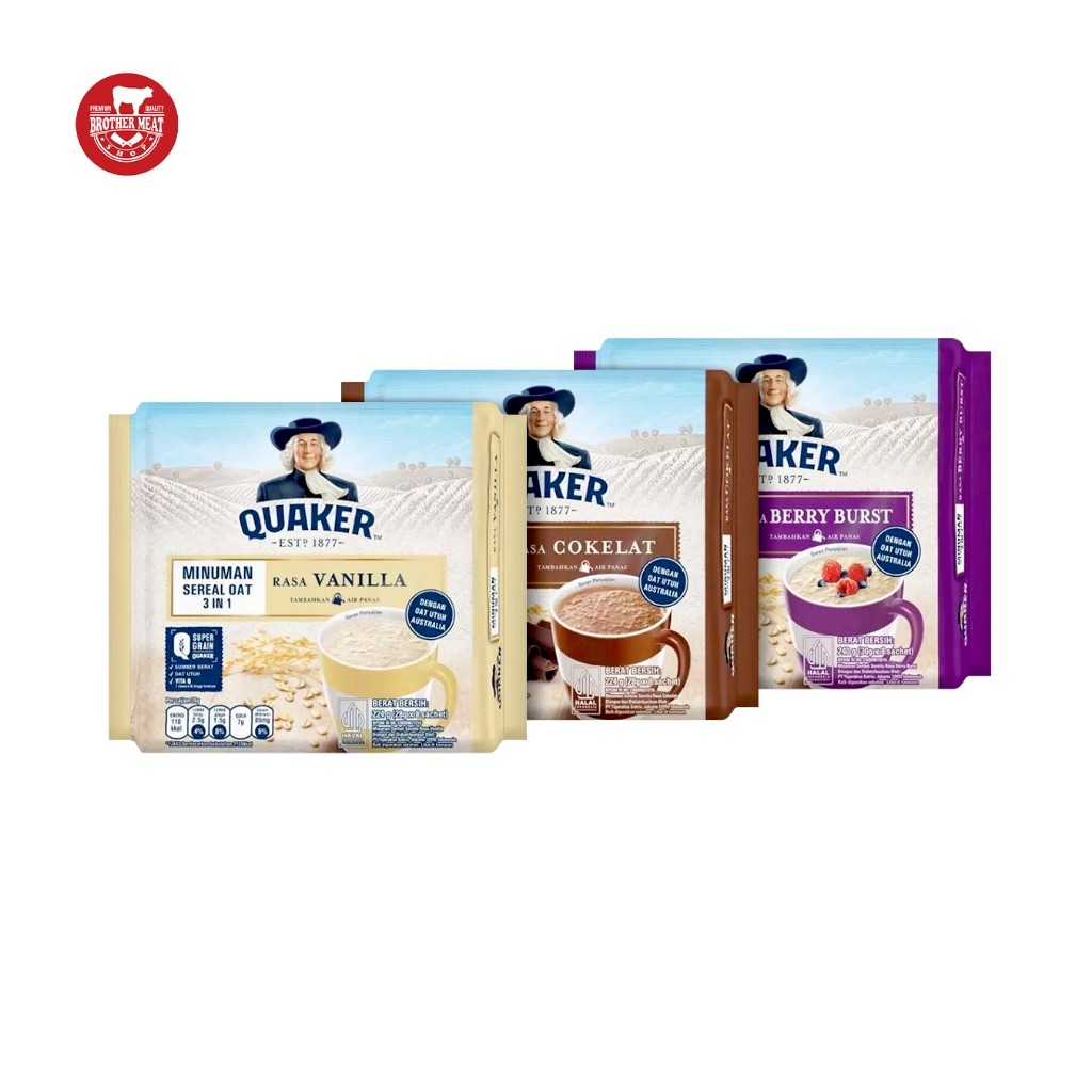 

Quaker 3IN1 Oatmeal 224gr (28gr x 8 Sachet) - Brothermeatshop
