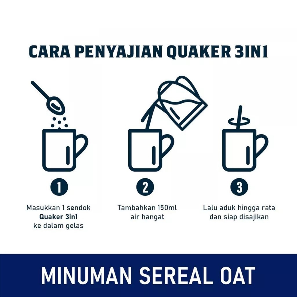 

RB Quaker 3IN1 Oatmeal 224gr (28gr x 8 Sachet) - Brothermeatshop