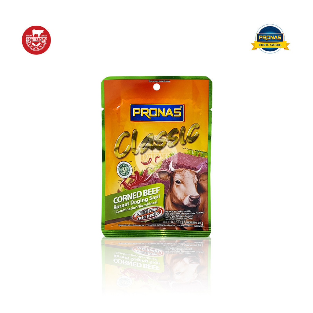 

PRONAS Corned Beef Chilli Sachet 50gr, Kornet Daging Sapi Halal