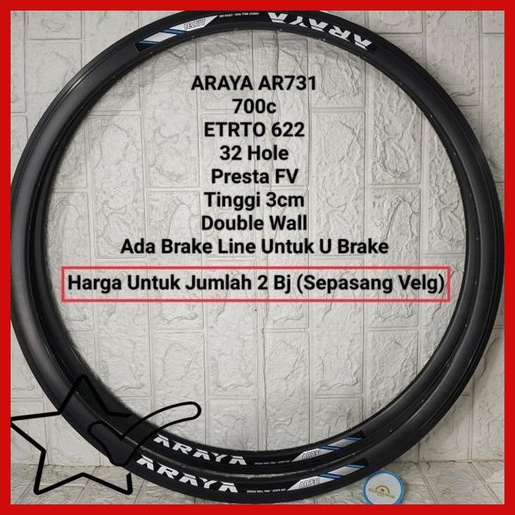 [LSS] VELG RIMS 700C 32H ARAYA AR731 DOUBLE WALL RIM 700 TINGGI 3CM PRESTA