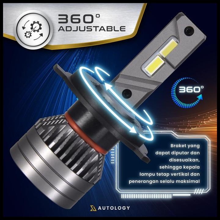 Terlaris Autology Led H4 45W | Lampu Utama Mobil Bohlam Headlamp 45 Watt | Lampu Mobil | Lampu Led M