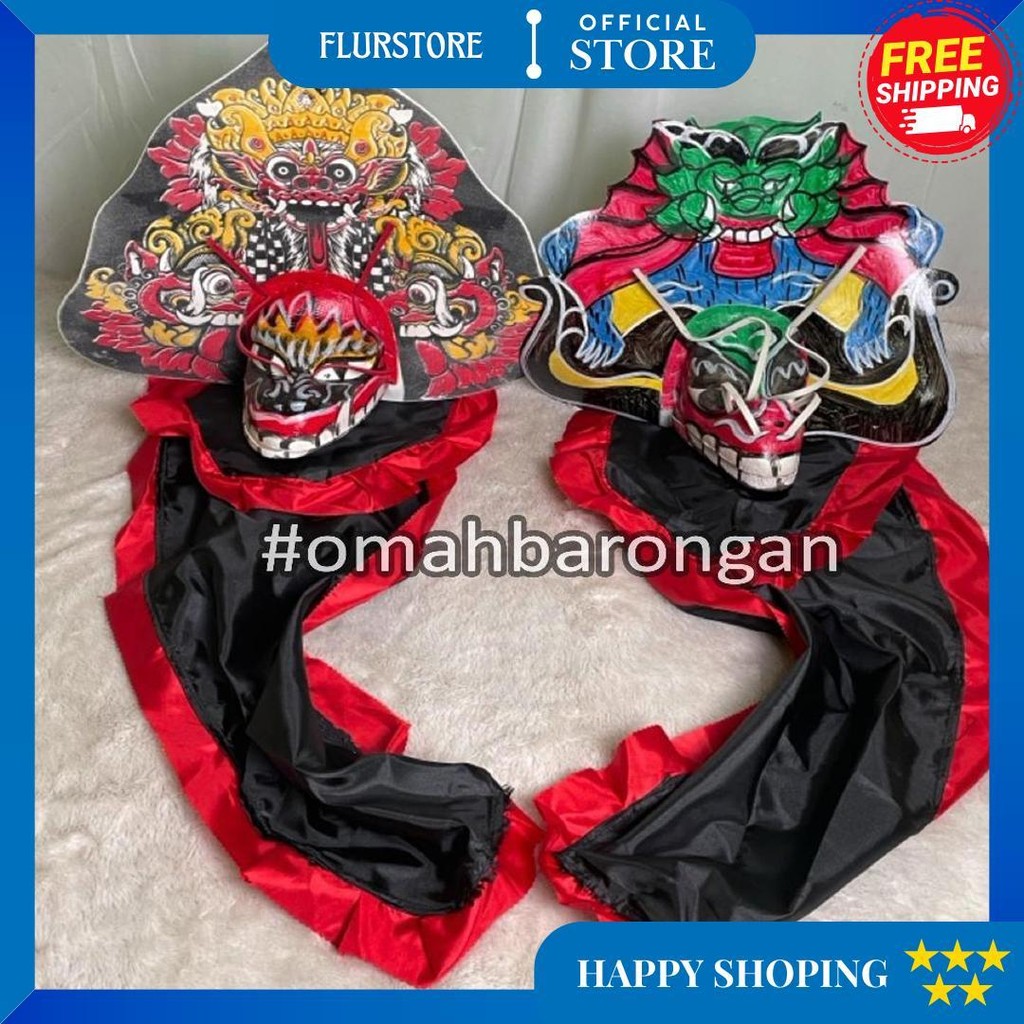 [ Cod ] Mainan Anak Stelan Kaos Celana Reog Ponorogo Dan Barongan Devil Caplokan Spon Free Embong Ke