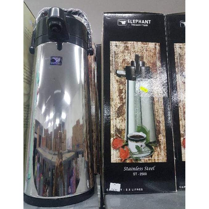 TERBARU - Termos / Vacuum Flask Elephant Pencet Stainless Steel ST 2500