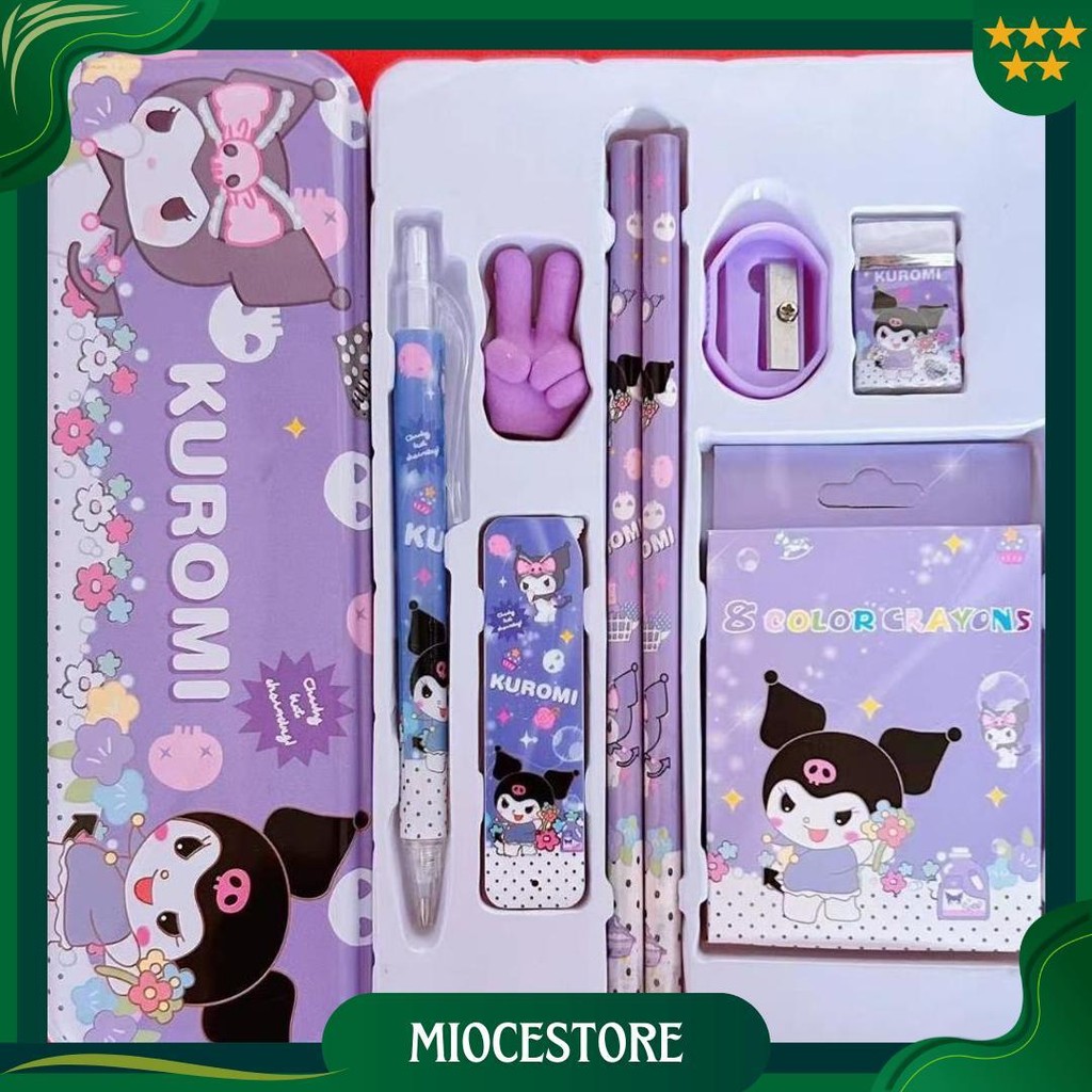 

Mikado - Kp183 Kotak Pensil Anak Set 7 In 1 Stationary Anak Sekolah Sanrio Alat Tulis Set Kotak Pensil Karakter KuromiMurahLucu Cod