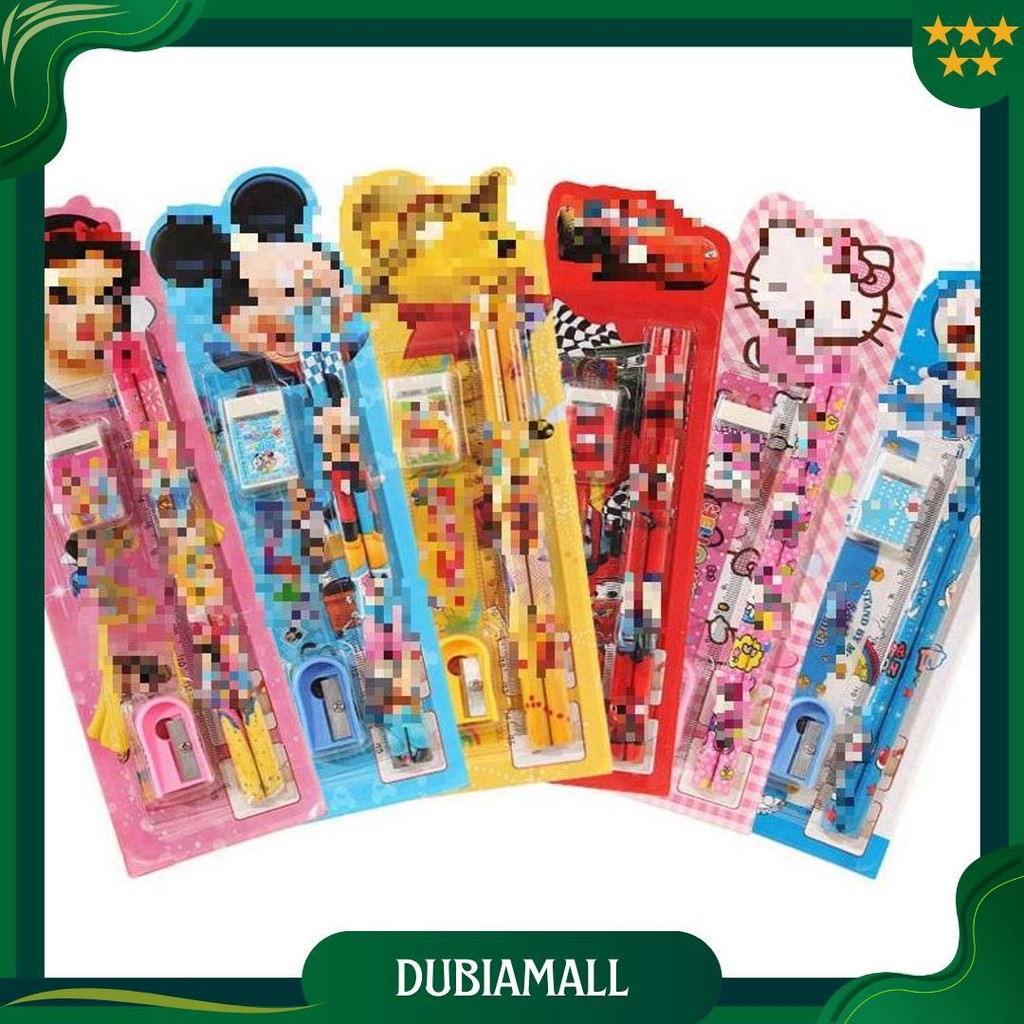

Dsm Stationery Set 5 In 1 Alat Tulis Anak Sekolah Penghapus Penggaris Pensil Serutan Karakter Lucu Cod