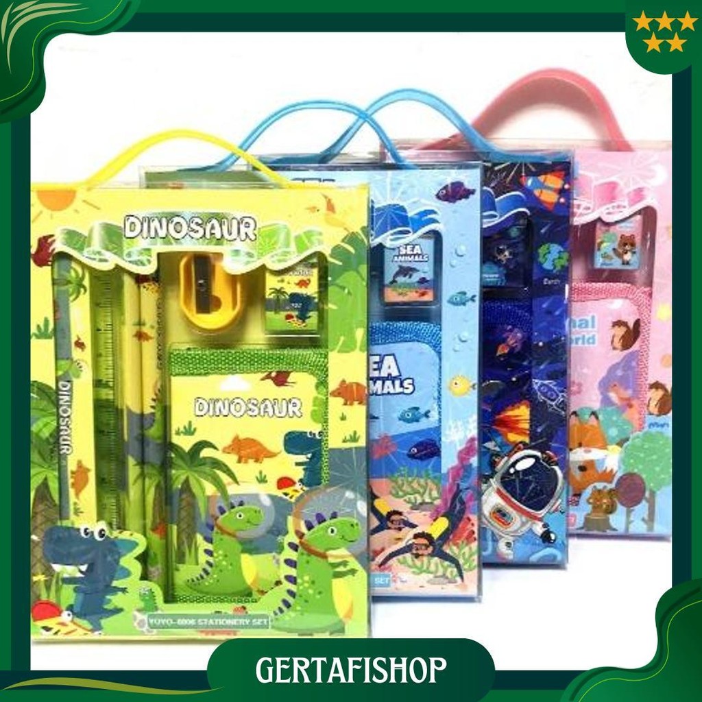 

Promo Kekinian - S5926 Stationery Set / Alat Tulis Set 6 In 1 Hadiah Souvenir / Paket Alat Tulis + Dompet Anak / Alat Tulis Set Karakter Promo
