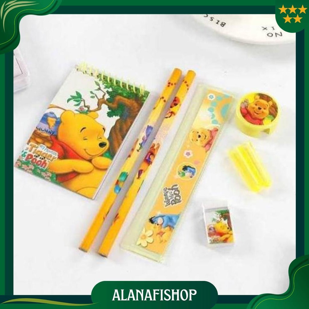 

5 In 1/8 In 1 Set Lengkap Alat Tulis Lucu Souvenir Ulang Tahun Paket Lengkap Notebook Pensil Penggaris Penghapus Rautan Gambar Kartun Lucu Buku Tulis Promo