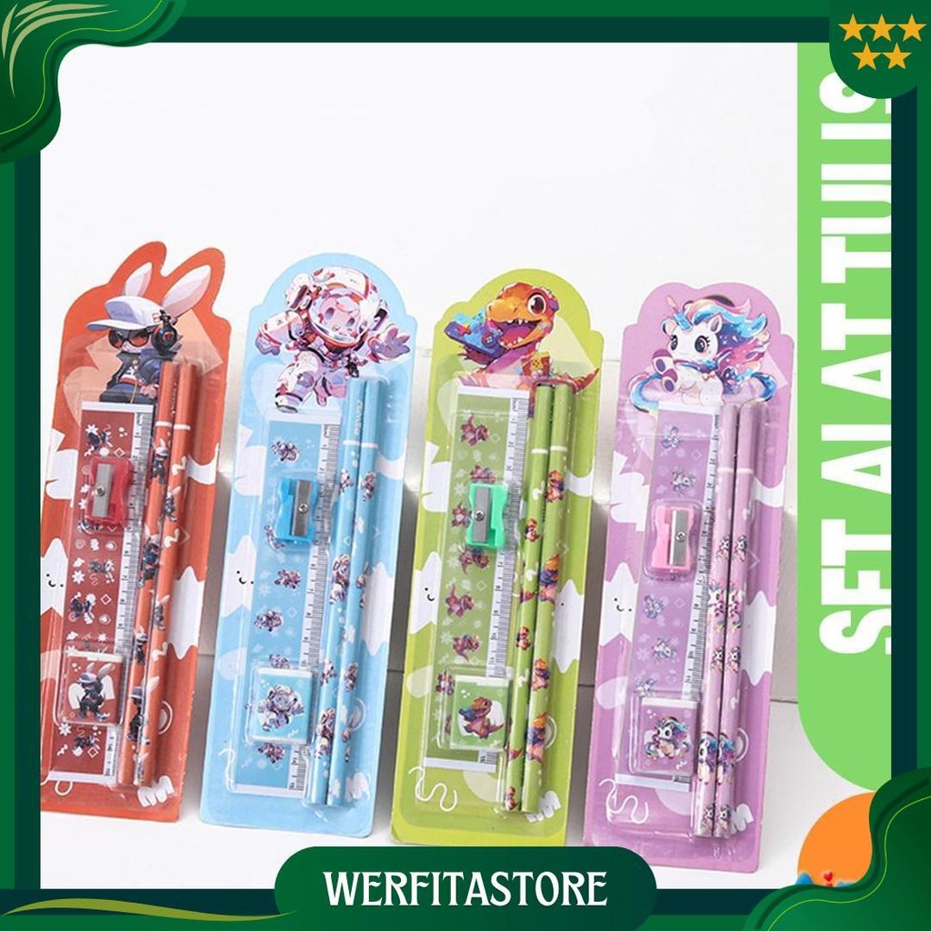 

Set Alat Tulis 5In1 Pensil Set Anak Pensil Lucu Dan Penghapus Untuk Tempat Pensil Buku Tulis Sekolah Promo