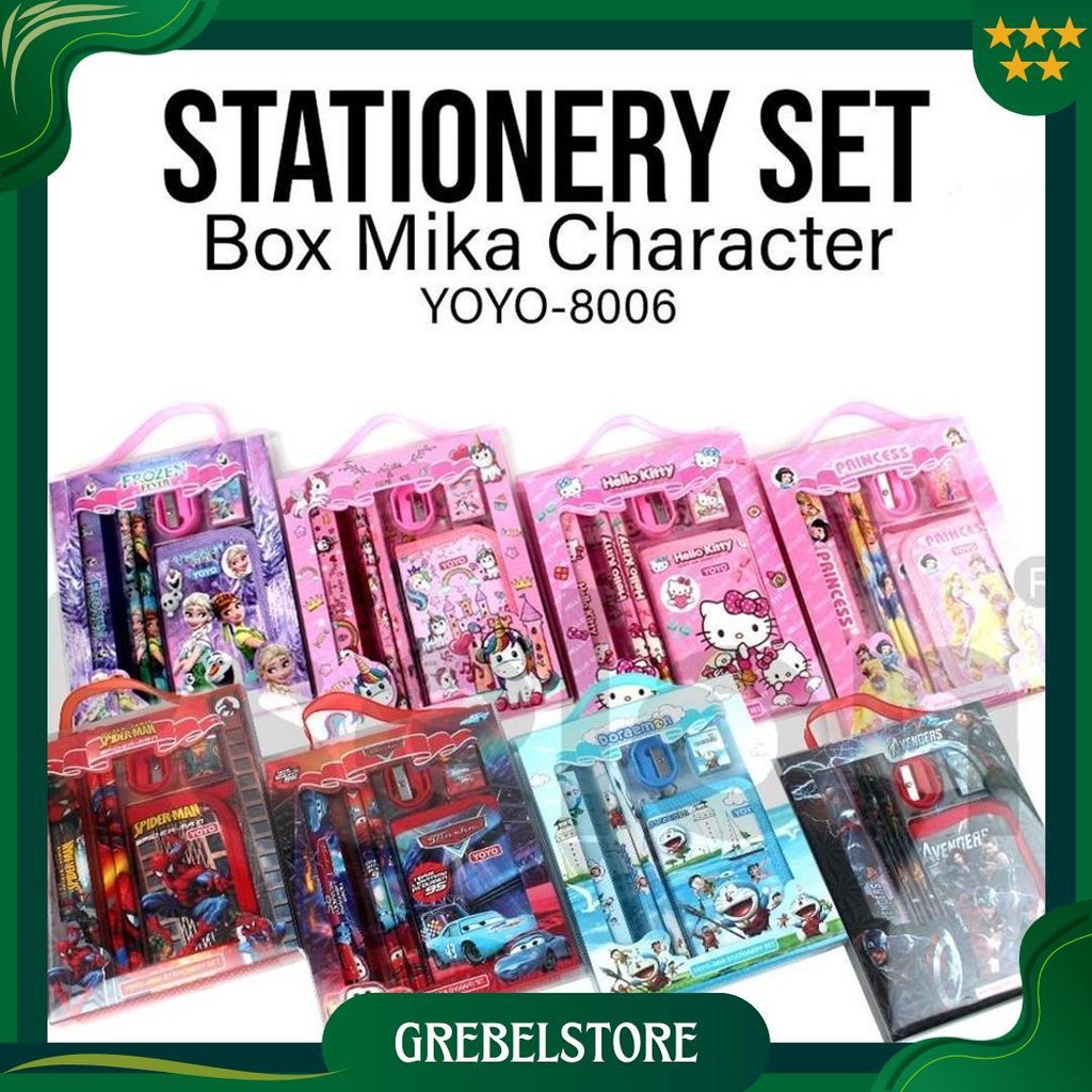 

Stationery Set 6In1+Dompet 8006 Box Mika / Paket Alat Tulis Set Ori