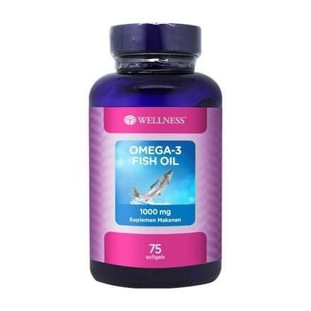 WELLNESS NATURAL OMEGA-3 FISH OIL 75'S, OMEGA 3, MINYAK IKAN, JANTUNG TEG
