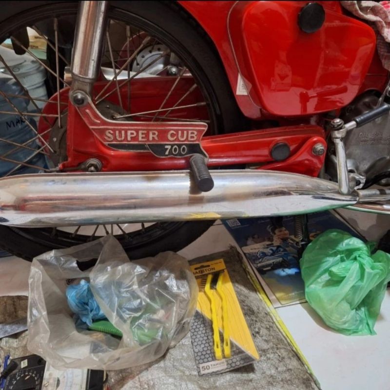 knalpot muffler kanalpot honda c50 c70 pispot original copotan