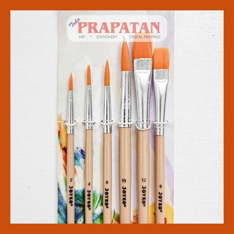 

[ PERALATAN LUKIS / GAMBAR ] KUAS LUKIS JOYKO BR-5 SET 6PCS / JOYKO PAINT BRUSH SIAP KIRIM