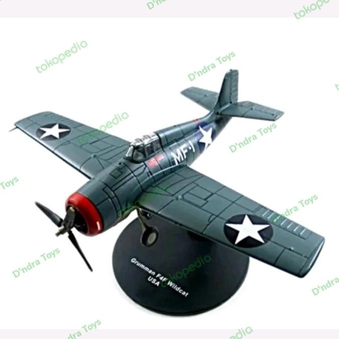 Diecast Metal Miniatur Pesawat Tempur Grumman F4F Wildcat Usa 1:72
