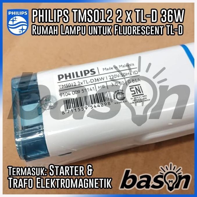 Philips Simbat Tms012 2Xtl-D36W 1200Mm - Termasuk Ballast & Starter Original Dan Terpercaya