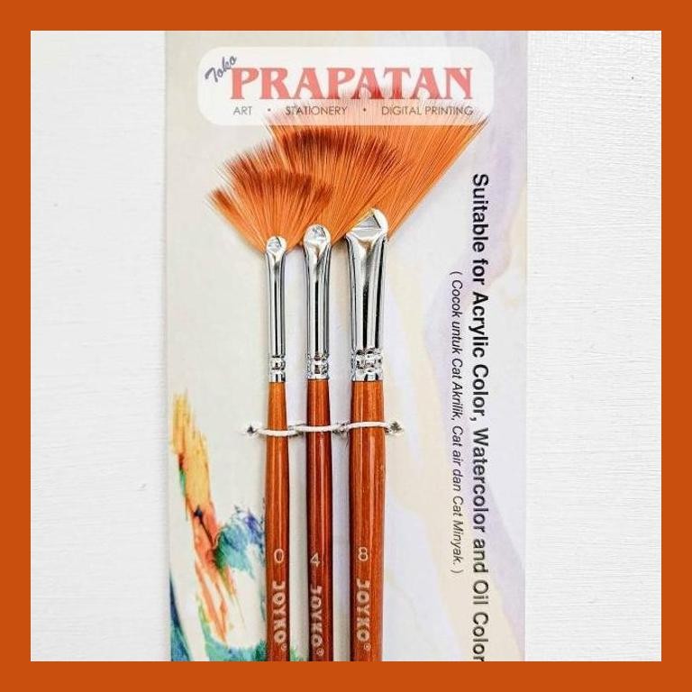 

[ PERALATAN LUKIS / GAMBAR ] KUAS KIPAS JOYKO BR-10-3 SET 3 PCS / JOYKO PAINT BRUSH GOOD QUALITY