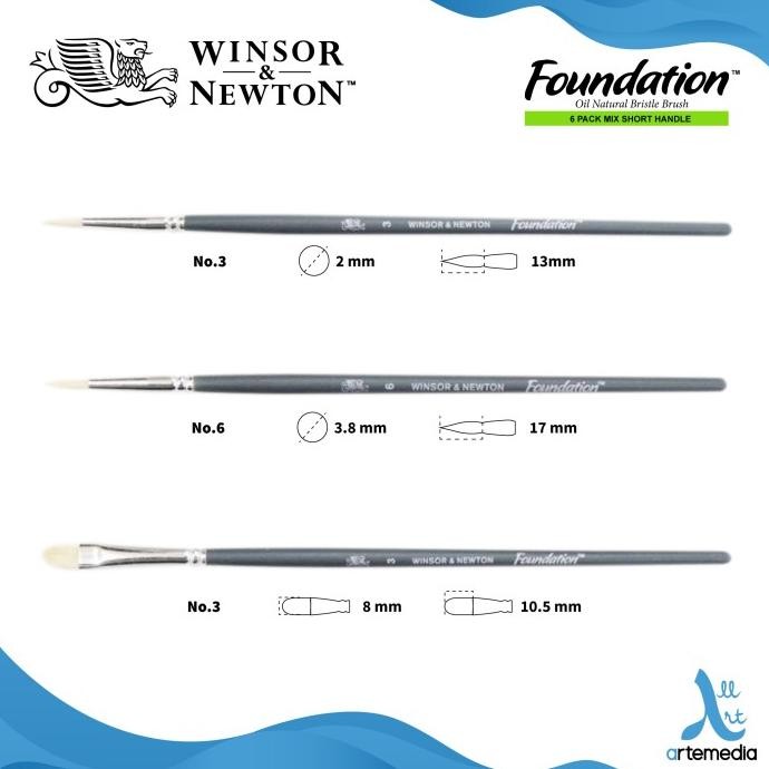 

Kuas Lukis Winsor & Newton Foundation Set 6 Mix Bristle Brush Sh Original Dan Terpercaya