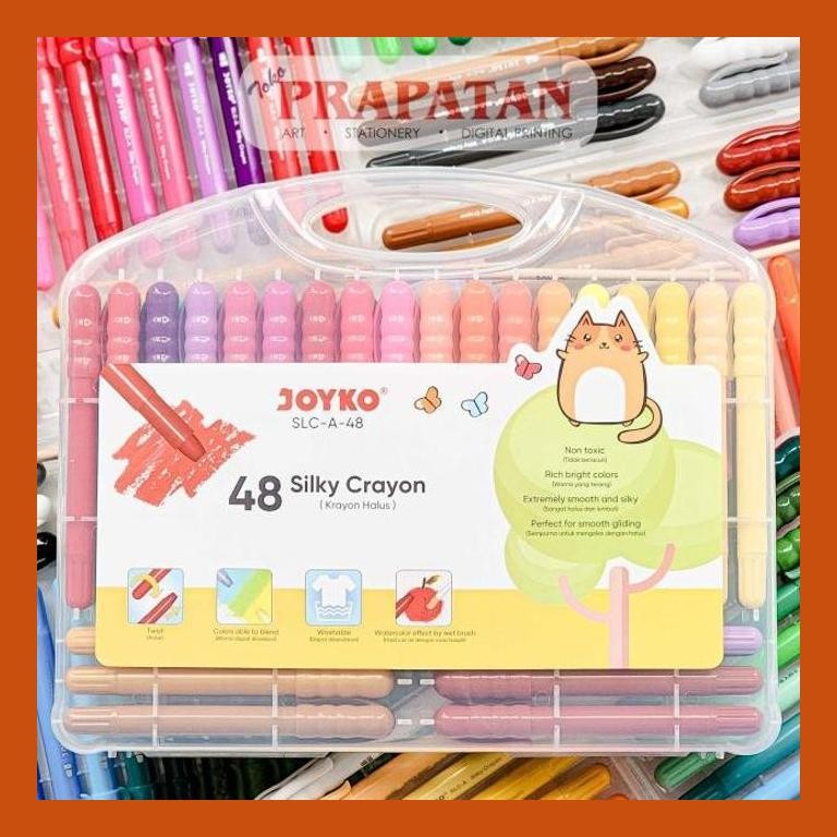 

[ PERALATAN LUKIS / GAMBAR ] JOYKO SILKY CRAYON 12 WARNA SLC-A-12 PACKING AMAN