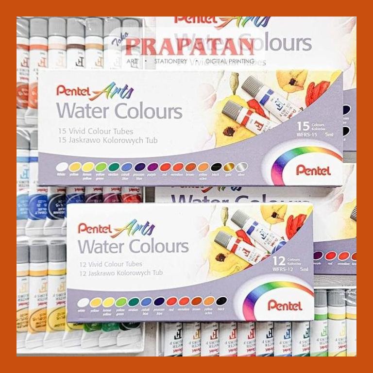 

[ PERALATAN LUKIS / GAMBAR ] PENTEL WATERCOLOR SET TUBE 5ML | CAT AIR SET COD