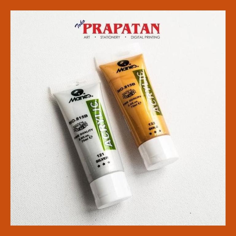 

[ PERALATAN LUKIS / GAMBAR ] CAT AKRILIK MARIES 75 ML (GOLD, SILVER) GOOD QUALITY
