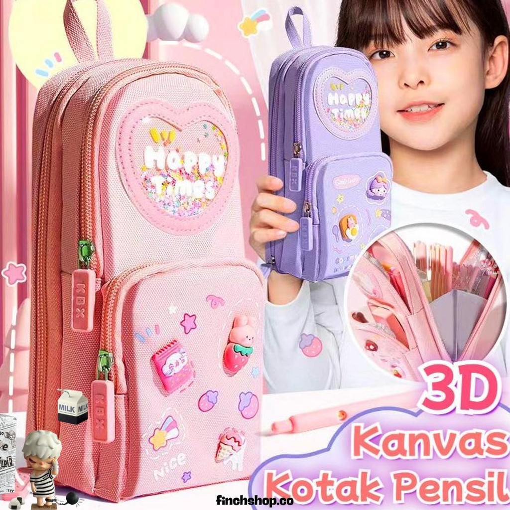 

Gaya BaruTempat Pensil Kotak 3D Anak Perempuan Lucu Besar/ Kotak Pensil Kanvas 6 Ruang/Kotak Pensil Anak Sekolah/Tempat Pensil Kapasitas Besar Stroberi/Ceri/Es Krim Promo