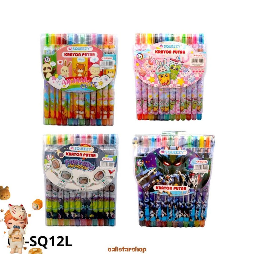 

Grosir Krayon Squeezy / Crayon Putar Panjang / Crayon Karakter Anak Cp-Sq12L Murah