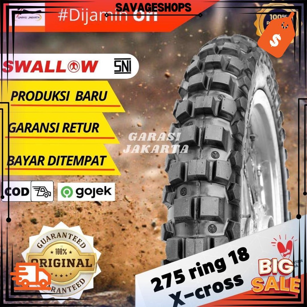 Ban Cross Trail Ring 18 275 Ban Luar Motor Ring 18 275 Ban Swallow Tahu Ring 18 275 Klx Crf Terlaris