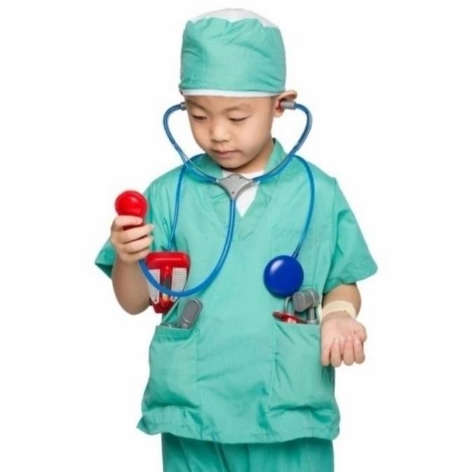 Baju Oka Anak Model Polos - Baju Dokter - Baju Kostum Profesi LS